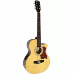 Kazuki, Airy, Electric, 39 "Red Rice neck, model KFW39ce, wood color + built -in strap machine + free guitar bag & pick