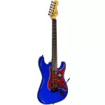 SQOE Electric guitar Strat 22 Frett Pickup HSS SEST230 Blue Metallic + Free Carry & Bag & Jack Strap & Guitar