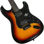 SQOE Electric guitar Strat 22 Fresh Ham H-H Model SEST210 Sunburss + Free Carry & Bag & Jack Strap & Guitar