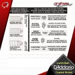 Electric guitar wires D'Adario Coated Nickel, world famous brand Rust -proof Can be used for 3 times more 100% authentic - red turtle