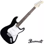 Paramount PE100 กีตาร์ไฟฟ้า ทรง Strat 22 เฟร็ต Black ปิ๊กอัพซิงเกิ้ลคอยล์ + แถมฟรีคันโยก ** กีตาร์ไฟฟ้ามือใหม่ขายดี **