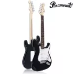 PARAMOUNT PE100 Electric guitar Strat 22 Freck Black, Picklie, Linkle Coil + Free Rocking ** Beginner Electric Guitar **