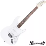 PARAMOUNT PE100 Electric guitar Strat 22 Freck White, Picklie, Linkle Coil + Free Rocking ** Beginner Electric Guitar **