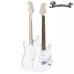PARAMOUNT PE100 Electric guitar Strat 22 Freck White, Picklie, Linkle Coil + Free Rocking ** Beginner Electric Guitar **