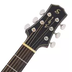 SQOE LD33 40 inch guitar, Lowden shape, tops, tops, spruce/mahogany coated