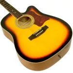 Kazuki Kz41C Sunburrt, airy guitar 41 inches, concave neck + guitar equipment Airy guitar bags + cable set + kapo + pick