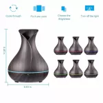 Vase S I L DIFR 500ml Air Humidifier Wood Grain 7 CR LED Lit Ultrasonic Cool Mist Gifr