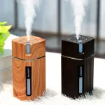 Portable Mini Humidifier Wood Grain 300ml Ultrasonic Car USB Air Difr CR LED Humidificador for Car Hoffice