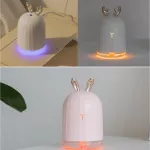 Usb Deer Air Humidifier Ultrasonic Cool Mist Adorable Mini Humidifier With Led Lit Car Therapy I L Difr