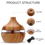 Home Wood Difr I Ls Portable Office Ultrasonic Mist Maer Air Humidifier Usb Car Difr Scent Air Machine