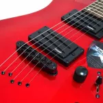 SQOE electric guitar, Modern Strat, 24 -fret, professional, SEIB500, red, metallic + free guitar & jack cable