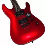 SQOE electric guitar, Modern Strat, 24 -fret, professional, SEIB500, red, metallic + free guitar & jack cable