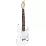 PARAMOUNT PE100 Electric guitar Strat 22 Freck White Pickle Sinkle Coil + Free Bag & Lean ** Beginners' Guitar Sells **