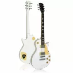 SQOE SELP100 White Electric Guitar Les Paul 22 Frets Mahogany Picky Humktop Coated ** Spanish Brand Sence 1883 /1 year Warrant **