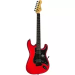 SQOE กีตาร์ไฟฟ้า ทรง Strat 22 เฟร็ต แบบฮัมคู่ H-H รุ่น SEST210 สีแดงเมทัลลิค + ฟรีคันโยก & กระเป๋า & สายแจ็ค & ปิ๊กกีตาร์