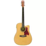 PARAMOUNT 41 inch electric guitar, concave neck with a built -in strap machine, F650CEQN, wood color + free, free guitar bag & cable