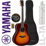 Yamaha® LL-TA TransAcoustic Guitar กีตาร์โปร่งไฟฟ้า 42 นิ้ว ทรง Jumbo ไม้โซลิดแท้ทั้งตัว ใช้เทคโนโลยี ARE + ฟรีกระเป๋ากี
