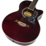 KAZUKI 39 -inch Guitar, OM shape, KZ39C, red wine color + free guitar bag & guitar wipe & guitar towel &