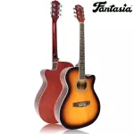 Fantasia Acoustic Guitar 40 inches, QAG401G + Free Correctional Car, Airy Guitar & Guitar Wipe & Guitar Tightening & Kapo