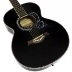 KAZUKI 39 -inch Guitar, OM style, KZ39, Black + Free, Purple Guitar Bags & Cable & Pickies ** Guitar