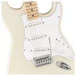 Fender® Squier Affinity Strat MN, 21 electric guitar, alder, alder pic, single, white collection, year 2021 + free rocker