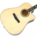 Paramount ED20 Acoustic Guitar, 41 inch acoustic guitar, Dreadnought style, concave neck, spruce/linden + free bag & cable set & pickpocket & pick