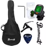 Paramount ED20 Acoustic Guitar, 41 inch acoustic guitar, Dreadnought style, concave neck, spruce/linden + free bag & cable set & pickpocket & pick