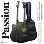 PASSION RETRO 38 Acoustic Guitar, 38 inch acoustic guitar, Dreadnough style, concave neck, bend + free guitar bag ** new acoustic guitar **