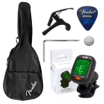 Fender® FA-125 Acoustic Guitar, 41 inch acoustic guitar, Dreadnought shape, varnish, shadow + free guitar bag & tuner & kapo & pick & wrench