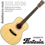 Fantasia SOLID36, airy guitar 36 inches, authentic wood, top solid, rose/Mahokani coating, metal knob + free bag & kapok & pick
