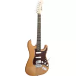 PARAMOUNT PE132 Stratosonic Electric Guitar Strat 22 Frets Ashka, Ashka, Finger Boxing, Rose Wood, HSS + Free Rocking ** 1 year Insurance **
