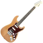 PARAMOUNT PE132 Stratosonic Electric Guitar Strat 22 Frets Ashka, Ashka, Finger Boxing, Rose Wood, HSS + Free Rocking ** 1 year Insurance **