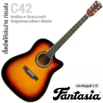 Fantasia C42 กีต้าร์โปร่ง 41 นิ้ว ทรง Dreadnought คอเว้า ไม้สปรูซ/ลินเดน เคลือบเงา ** กีตาร์โปร่งมือใหม่ **