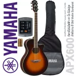 YAMAHA® APX600, 41 inch electric guitar, thin body, thin body, with built -in strap machine + free bag & charcoal & wrench