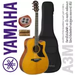 Yamaha® A3M กีตาร์โปร่งไฟฟ้า 41 นิ้ว ไม้โซลิดแท้ทั้งตัว ไม้บ่มด้วยเทคโนโลยี ARE ปิ๊กอัพมีเทคโนโลยี SRT + ฟรีกระเป๋ากีตาร