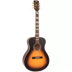 VINTAGE V130VSB Historic Series, FOLK Guitar, Mahogany Wooden Square White Block Vintage Sunburst