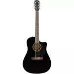 Fender® CD60SCE BK Acoustic Electric Guitar กีตาร์โปร่งไฟฟ้า 41 นิ้ว ไม้ท็อปโซลิดสปรูซ + แถมฟรีกระเป๋า & ถ่าน & ประแจขันคอ ** ประกันศูนย 1 ปี **