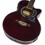 Kazuki, 39 -inch electric guitar, concave neck, with a built -in cable location, KZ39CE, red wine color + free guitar bag & pick