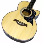 Kazuki Electric Guitar 39 "Kz39CE Wooden Color + Cable Location