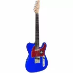 SQOE Electric guitar 22 Freat model Setl300 Blue Metallic + Free Bag & Jack & Pick guitar