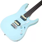 PARAMOUNT PE304 Electric guitar, Super Strat 24, Fret Jumbo, Belt Wood, Maple, Burning Maple, ALNICO HH, Cut the coil ** 1 year warranty **