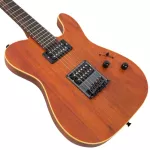 SQOE กีตาร์ไฟฟ้า ทรง Tele 22 เฟร็ต ไม้มะฮอกกานี ปิ๊กอัพฮัมคู่ ลายไม้ รุ่น SETL500