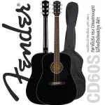 Fender® CD60S Acoustic Guitar, 41 -inch guitar, top solid wood, spruce ** Using genuine Fender® acoustic guitar * ** + Free, airy guitar bag