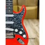 Ready to send electric guitars, Siammusic, many free gifts, Fender Stratocaster, Electric Guitar, Siam Music, red.