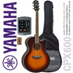 Yamaha® CPX600 กีตาร์โปร่งไฟฟ้า 41 นิ้ว Vintage ไม้สปรูซ ทรง Medium Jumbo มีเครื่องตั้งสายในตัว + พร้อมของแถม ** ประกันศูนย์ 1 ปี **
