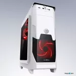 Tsunami Computer Case ATX Case NP CA-V1 Gaming White-Red