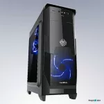 Tsunami Computer Case ATX Case NP CA-V1 Gaming Black-Blue