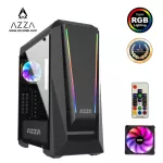 AZZA ATX MID TOWER TEMPERD GLASS ARGB GAMING CASE Chroma 410A with RF Remote - Black