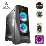 AZZA ATX MID TOWER TEMPERED GLASS ARGB GAMING CASE Chroma 410B with RF Remote - Black