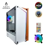 AZZA ATX Mid Tower Tempered Glass ARGB Gaming Case Apollo 430W DF2 with RF Remote – White